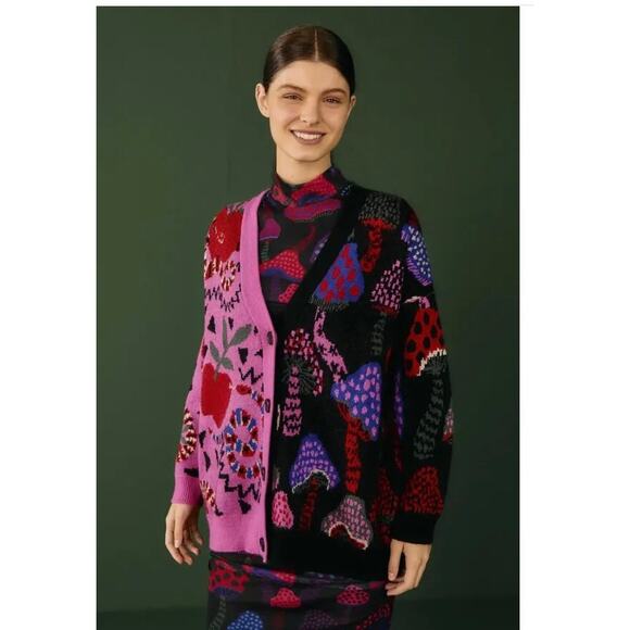 FARM Rio Mixed Snake Mushroom Cardigan - Size Small (new) - Picture 2 of 5